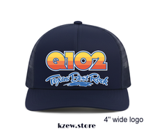 Load image into Gallery viewer, Navy KZEW Classic Pacific Headwear ZOO Cap with adjustable strap and embroidered logo, front view.