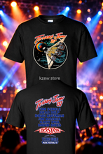 Load image into Gallery viewer, Black 1987 TEXXAS JAM short sleeve T-shirt with graphic print, casual fit, and crew neckline.
