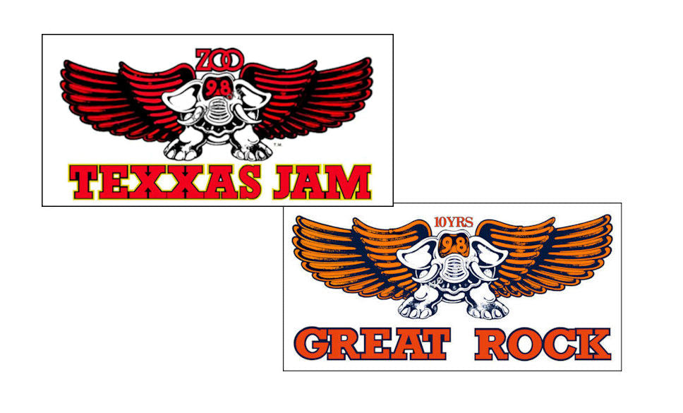 2fer--Great Rock + Texxas Jam Sticker KZEW