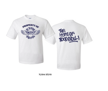Load image into Gallery viewer, White KZEW B7P T-Shirt with back design, casual shirt from KZEW store, comfortable cotton top with stylish print.
